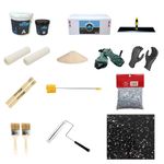 Garage Epoxy Floor Kit for Concrete - 12-Pc 2 Part, Industrial Grade Epoxy Floor Coating, Polyaspartic - 400 SqFt Coverage- for Garage, Basement, Workshop, Contractor, Automotive (Raven)