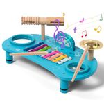 AyeKu Kids Drum Set, Baby Musical Instruments Toys for Toddlers, 6 in 1 Wooden Xylophone Toddler Drum Set Percussion Instruments Musical Toys