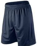 Mens Sport Shorts Football Gym XS - S - M - L - XL - XXL (Medium, Navy)