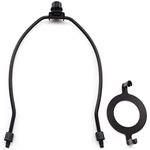 DTTRA 8 inch Lamp Shade Harp Holder and E26 Light Base UNO Fitter Adapter Converter Finial Set, Black