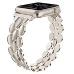 Wearlizer Bracelet Compatible with Apple Watch Bands 38/40/41/42mm Women, Fancy iWatch Bands Strap Metal Bangle Wristband Bracelet for Apple Watch Series 10 9 8 7 SE 6 5 4 3 2 1, Starlight