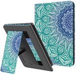 Ayotu Stand Case for 6" All-New Kindle 11th Generation 2022 Release, Premium PU Leather Cover with Hand Strap, Auto Sleep/Wake and Back Cover Adsorption, Only for Basic Kindle 2022,Emerald Pattern