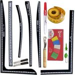 Khyati Stationery Redesigned Fashion Designing Scale Set of 6- L-Square Curve,Hip Curve, Straight Ruler, Leg Curve,Straight Ruler,L-Square Curve