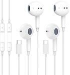 2 Pack USB C Headphones for iPhone 15 Type C Earphones Wired with Microphone and Volume Control Noise Cancelling for iPhone 15 pro, iPad Pro, Galaxy S23/S22/S21/S20/Ultra Note 10/20, Pixel 7/6/6a/5/4