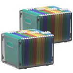 Samstar 2 Pack File Folder Box, Mesh Metal File Crate Organizer Box Hanging File Holder Rack Frame, Letter Size, Black