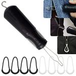 DailyTreasures Button Hook and Zipper Pull, Button Hook Dressing Aid with 8Pcs Zipper Pulls, Button Assist Device with Non-Slip Ribbed Handle for Seniors, Arthritis Sufferers-Shirt, Dress, Collar