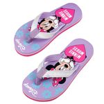 Kidsville Kids Girls Minnie Printed Purple Flip-Flops