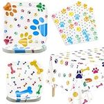 Dog Party Supplies Serve 20 - 81Pcs Plates Napkins Tablecloth for Doggy, Kids, Dog Birthday Party Decorations Dog Theme Party