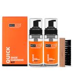 SNEAKARE Quick Shoe Cleaning Kit (150ml) & 1 Medium Bristle Cleaner Brush With Shoe Cleaning Foam (150ml), White Shoe Cleaning Kit, Shoe Cleaner Kit For Sneakers, Sports Shoe Cleaner Foam Spray