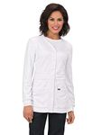 Koi Lite Women's Claire Button Front Solid Cardigan Scrub Jacket Xxx-Large White