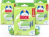 Duck Fresh Discs Toilet Cleaner Refill Twin Multi-Pack, Fights Stains That Harbour Germs, Prevents Limescale Build Up, Lime Fragrance, Pack of 3 (Total of 6 x Refill Tubes)