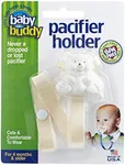 Baby Buddy Pacifier Clip Holder, Newborn Essential with Universal Fit for all Binky and Teether Brands, Ages 4+ Months, Cream, 1 Pack