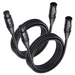 Cable Matters 2-Pack Premium XLR to XLR Microphone Cable 3m, XLR Cables, Mic Cable, XLR Cable