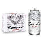 Budweiser Zero Non-Alcoholic Beer, 355 mL Cans, Pack of 12, Full-Flavoured, 0.0% Alcoholic Beer