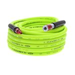 Flexzilla Air Hose with ColorConnex Industrial Type D Coupler and Plug, 3/8 in. x 50 ft, Heavy Duty, Lightweight, Hybrid, ZillaGreen - HFZ3850YW2-D