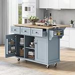 LUMISOL Kitchen Island with Drop Le