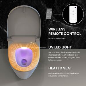 VOVO Electronic Smart Bidet Toilet Seat – Heated, Dryer, LED, Round