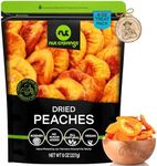 NUT CRAVINGS Dry Fruits - Sun Dried California Peaches, No Sugar Added (8oz - 1 Pack) Packed Fresh in Resealable Bag - Sweet Snack, Healthy Food, All Natural, Vegan, Kosher Certified