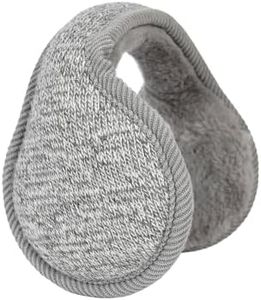 Surblue Unisex Warm Knit Cashmere Winter Pure Color Earmuffs with Fur Earwarmer, Adjustable Wrap