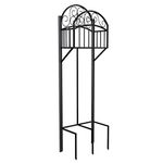 Liberty Garden 119 Decorative Garden Hose Stand with Storage Shelf, Black