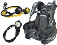 Cressi Unisex Cressi Start Scuba Set B C D and Regulator Plus Octopus INT Black Large, Black, L UK