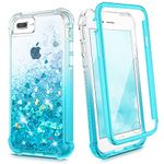 Ruky for iPhone 6 Plus 6s Plus 7 Plus 8 Plus Case, Glitter Full Body Rugged Liquid Cover with Built-in Screen Protector Shockproof Women Case for iPhone 6 Plus 6s Plus 7 Plus 8 Plus (Gradient Teal)