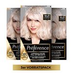 L'Oréal Paris Préférence 10.21 Platinum Mother-of-Pearl Blonde (Stockholm) Pack of 3 x 183 g