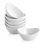 Swuut Ceramic Dipping Bowls Set of 6,1.5 Oz White Dip Pinch Bowl,Soy Sauce Dishes,Mini Bowls for Charcuterie Board Sushi,Tomato Sauce,BBQ and Party Supplies(White)