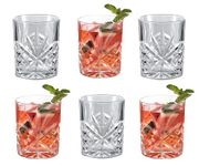 6xRoyal Cuisine 300ml Whisky Water Drinking Glasses Brandy Shot Glasses Whiskey Glass Tumbler Crystal Clear Scotch Vodka Rum Juice Drinkware-Glassware