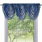 Achim Home Furnishings Ombre Waterfall Valance, 50 by 63", Blue