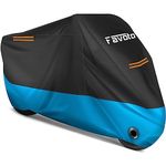 Favoto Motorcycle Cover 96.5 inches Length All Season Universal Weather Waterproof Sun Outdoor Protection Durable Night Reflector with Lock-Holes & Storage Bag Motorbike Vehicle Cover