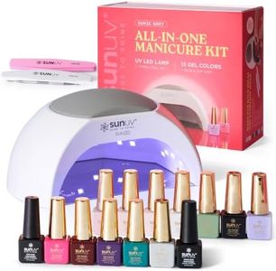 SUNUV Gel Nail Polish Kit with UV Light, 12 Colors, 18 Pcs HEMA & TPO Free