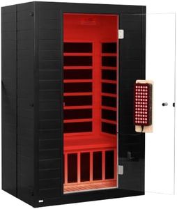 RESTISLAND Infrared Sauna, 2 Person Home Sauna with Red Light Therapy Black