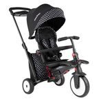 smarTrike STR5 Folding Toddler Trike with Stroller Certification for 1-3 Year Old, 7 in 1 Multi-Stage Trike (Black and White)