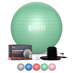 OXFIT Exercise Ball - Anti-Burst, Multi Size, Yoga Ball with Foot Pump - Gym Ball for Fitness, Pilates, Pregnancy, Labour, Birthing Ball, Swiss Ball – multiple colours (50-55cm (S), Mint Green)