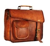 URBAN DEZIRE Men's Genuine Leather Small Briefcase Messenger Satchel I pad Tablet Bag 13 inch