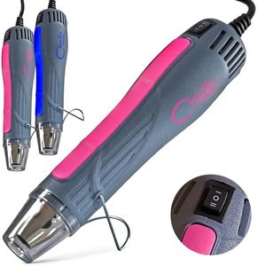 Heat Gun for Crafting, Mini Dual Temp Hot Air Gun Tool for Epoxy Resin, Shrink Wrapping, Vinyl Wrap, Embossing, Electronics, Candle Making, Sublimation, Phone Repair & DIY (Pink)