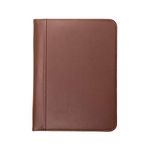 Samsill Contrast Stitch Leather Portfolio, 8.5 inch x 11 inch Writing Pad, Brown/Tan