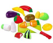 Toyshine Realistic Sliceable Fruits and Vegetables Cutting Play Toy Set (Multicolour) - 12 Pieces