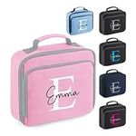 Personalised Name & Initial Kids Lunch Bag | Choice of colours perfect for Boys or Girls | Custom Nursery/School Lunch Box | Insulated