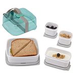 Rubbermaid Fasten + Go Sandwich Kit, Lunch Containers, Sea Foam Green