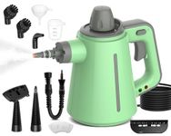 HomHou Portable Steam Cleaner, 380ml Multifunctional Steam Cleaner with Safety Lock and 10 Accessories, Handheld Steam Cleaner for Floor, Carpet, Toilet, Sofa, Car, Window, Oven And Bathroom (Green)