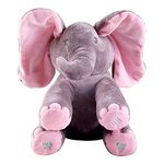 Dimple Kaia Baby Animated Stuffed Plush Singing Elephant Interactive Musical Peek-a-Boo for Toddlers with Moving Ears Feature, Adorable Elephant Stuffed Animal Toy #1 for Kids