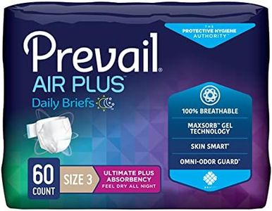 Prevail Breezers 360 Ultimate Absorbency Incontinence Briefs, Size 3, 15 Count (Pack of 4)