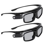 NexiGo DLP Link 3D Glasses, Rechargeable 3D Active Shutter Glasses Compatible with NexiGo Aurora, Aurora Pro (Black - 2Pack)