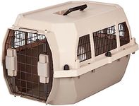 Amazon Basics Hard-Sided Dog and Cat Kennel Single-Door Travel Pet Carrier with Metal Wire Ventilation, 60 cm L x 40 cm W x 33 cm H