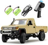 HLSFWDRIVE RC Crawler Remote Control Rock Crawler RC Truck 4x4 1/12 Scale Toyota Land Cruiser Off Road Pickup Proportional Steering 2 Speed RTR All Terrain 280 Motor 2 Batteries Hobby Car Adult MN82