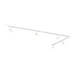 Qazqa - Modern White Track System with 5 Spots 1-Phase - Jeana- - Modern - Suitable for LED GU10 | 5 Way Light - Aluminium Surface-Mounted spotway Light - Suitable for Bedroom I