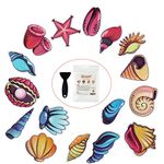 Secopad Non Slip Bathtub Stickers, 16 PCS Adhesive Kids Sea Shell Anti Slip Decal Threads for Shower and Bath Tub with Premium Scraper