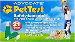 Pet Supplies Lancets for Diabetes Testing Dogs Cats 21 Gauge by Advocate Pet Test (100 Count) Diabetic Monitoring Blood Dog Cats Lancets Easy Pricker for Testing for Blood Glucose Diabetic Pets